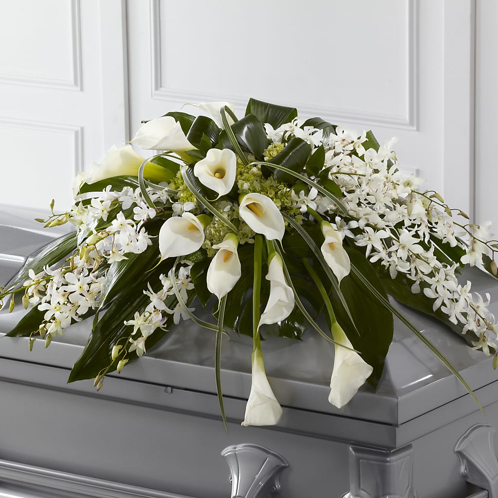 Angel Wings Casket Spray – A La Rose, Rock Hill SC