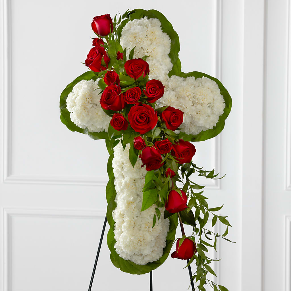 Floral Cross Easel – A La Rose, Rock Hill SC