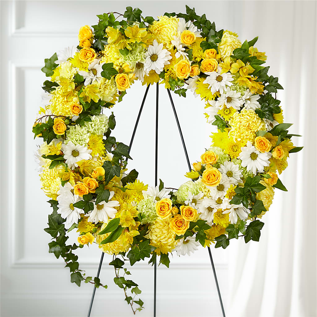 Golden Remembrance Wreath – A La Rose, Rock Hill SC