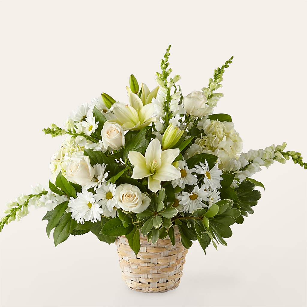 Ivory Elegance Floral Basket – A La Rose, Rock Hill SC
