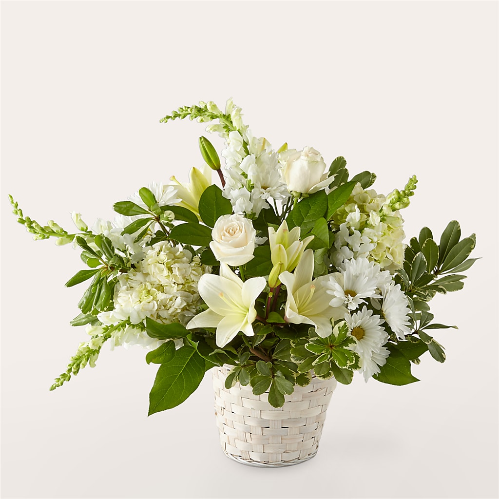 Ivory Elegance Floral Basket – A La Rose, Rock Hill SC