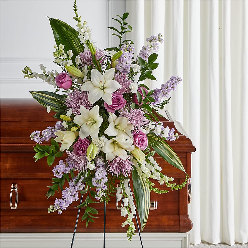 Grateful Hearts Standing Spray – A La Rose, Rock Hill SC