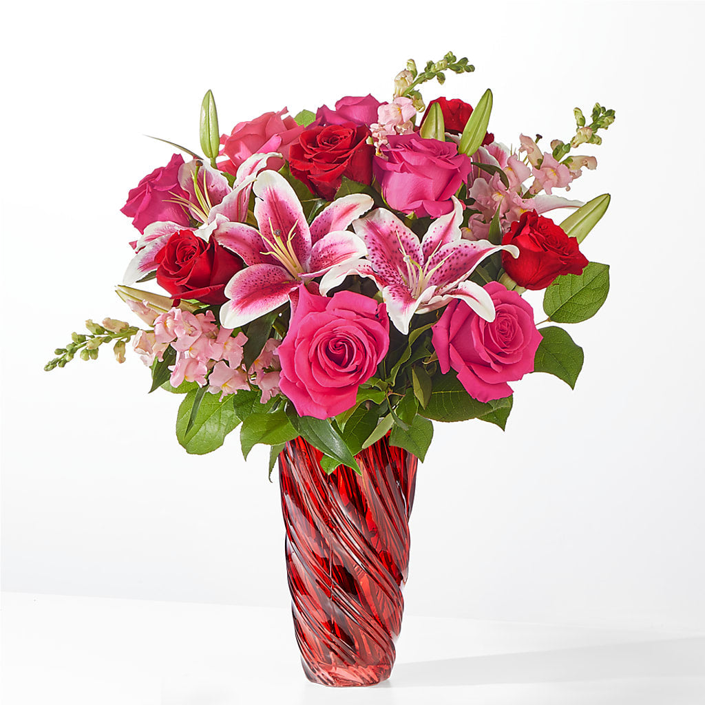 Always You Bouquet with Luxe Swirl Vase – A La Rose, Rock Hill SC