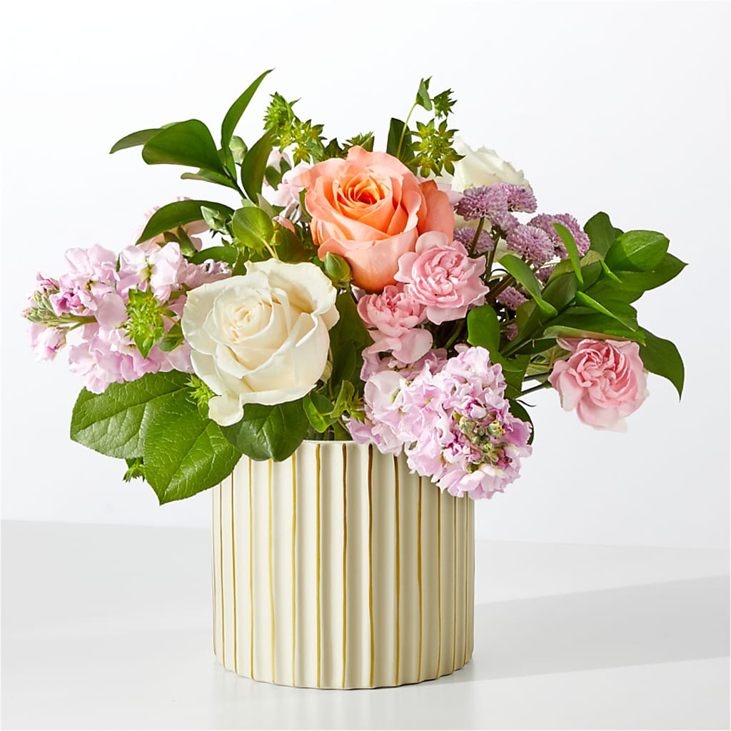 French Market Bouquet with Ivory Vase – A La Rose, Rock Hill SC