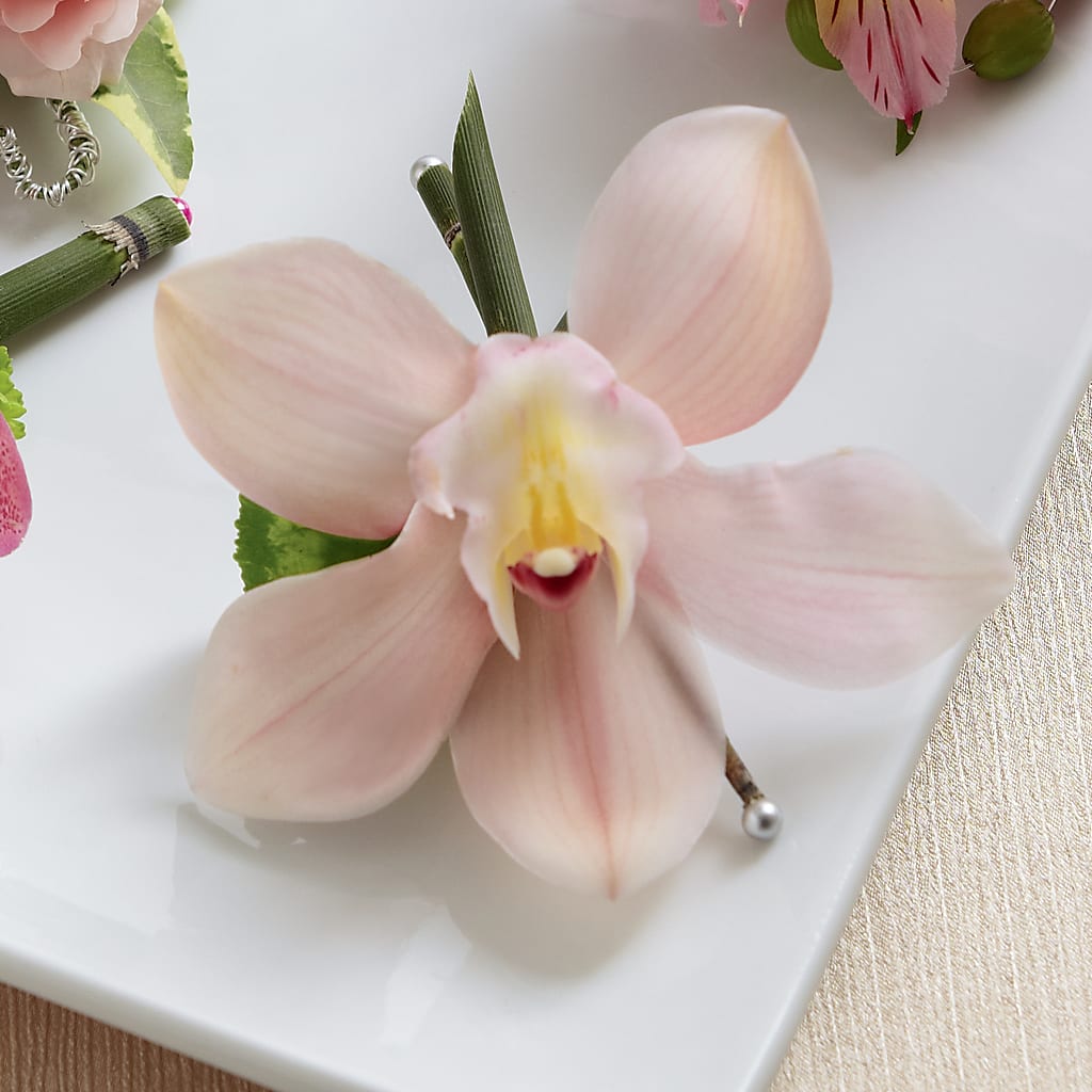 Pink Cymbidium Boutonniere – A La Rose, Rock Hill SC