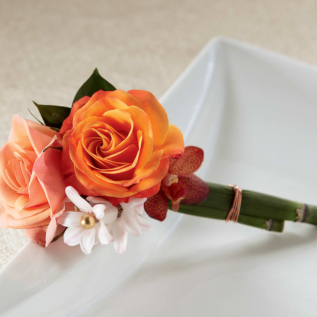 Sunset Dream Boutonniere – A La Rose, Rock Hill SC