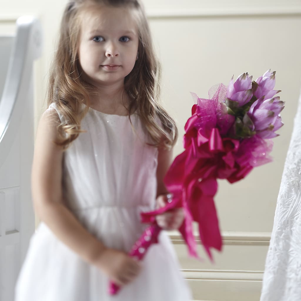 Sparkle Pink Flower Girl Bouquet – A La Rose, Rock Hill SC