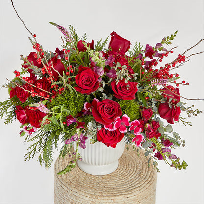 Big Red Bow Bouquet –  A La Rose, Rock Hill SC