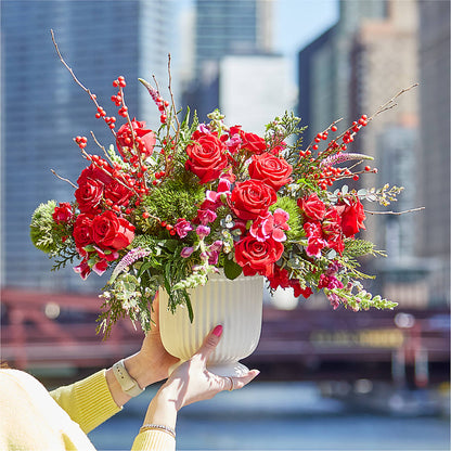 Big Red Bow Bouquet –  A La Rose, Rock Hill SC