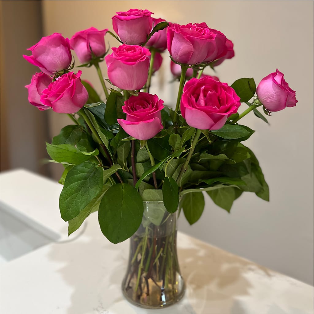 Long Stem Pink Rose Bouquet –  A La Rose, Rock Hill SC