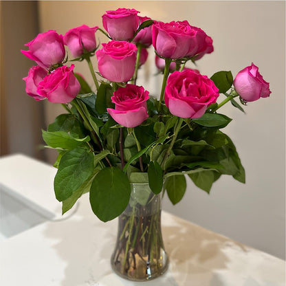 Long Stem Pink Rose Bouquet –  A La Rose, Rock Hill SC