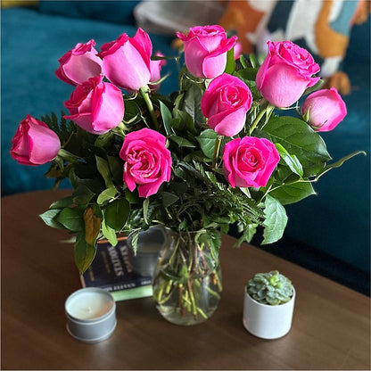 Long Stem Pink Rose Bouquet –  A La Rose, Rock Hill SC