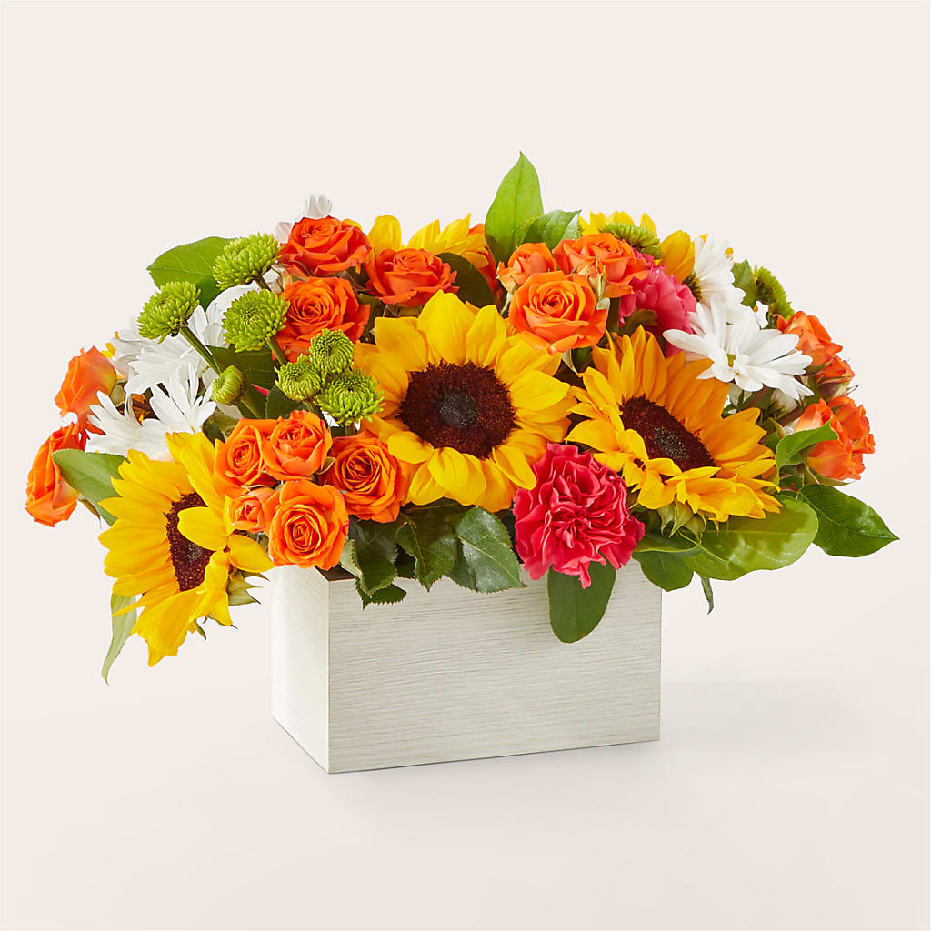 Sun-drenched Blooms Box Bouquet –  A La Rose, Rock Hill SC