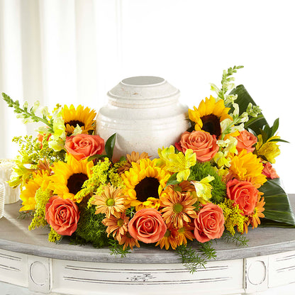 Faithful Sunflower Cremation Adornment –  A La Rose, Rock Hill SC