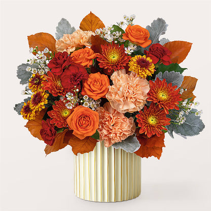 Merlot Bouquet with Ivory Vase –  A La Rose, Rock Hill SC