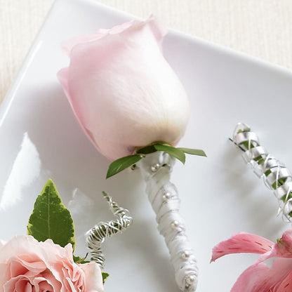 Pink Rose Boutonniere –  A La Rose, Rock Hill SC