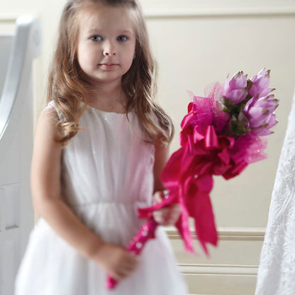 Sparkle Pink Flower Girl Bouquet –  A La Rose, Rock Hill SC