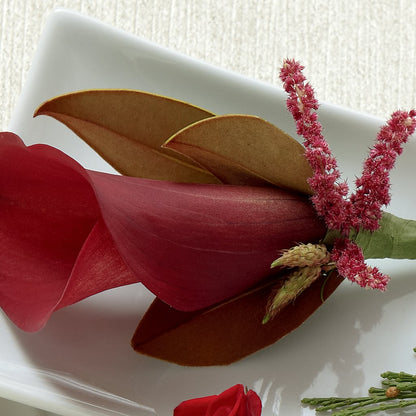 Red Calla Boutonniere –  A La Rose, Rock Hill SC