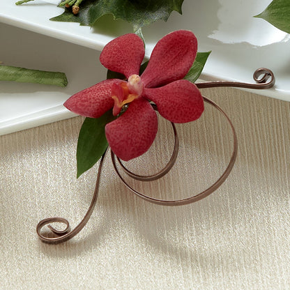 Red Mokara Boutonniere –  A La Rose, Rock Hill SC