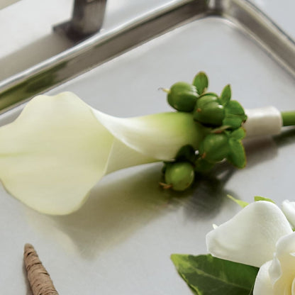 White Calla Boutonniere –  A La Rose, Rock Hill SC